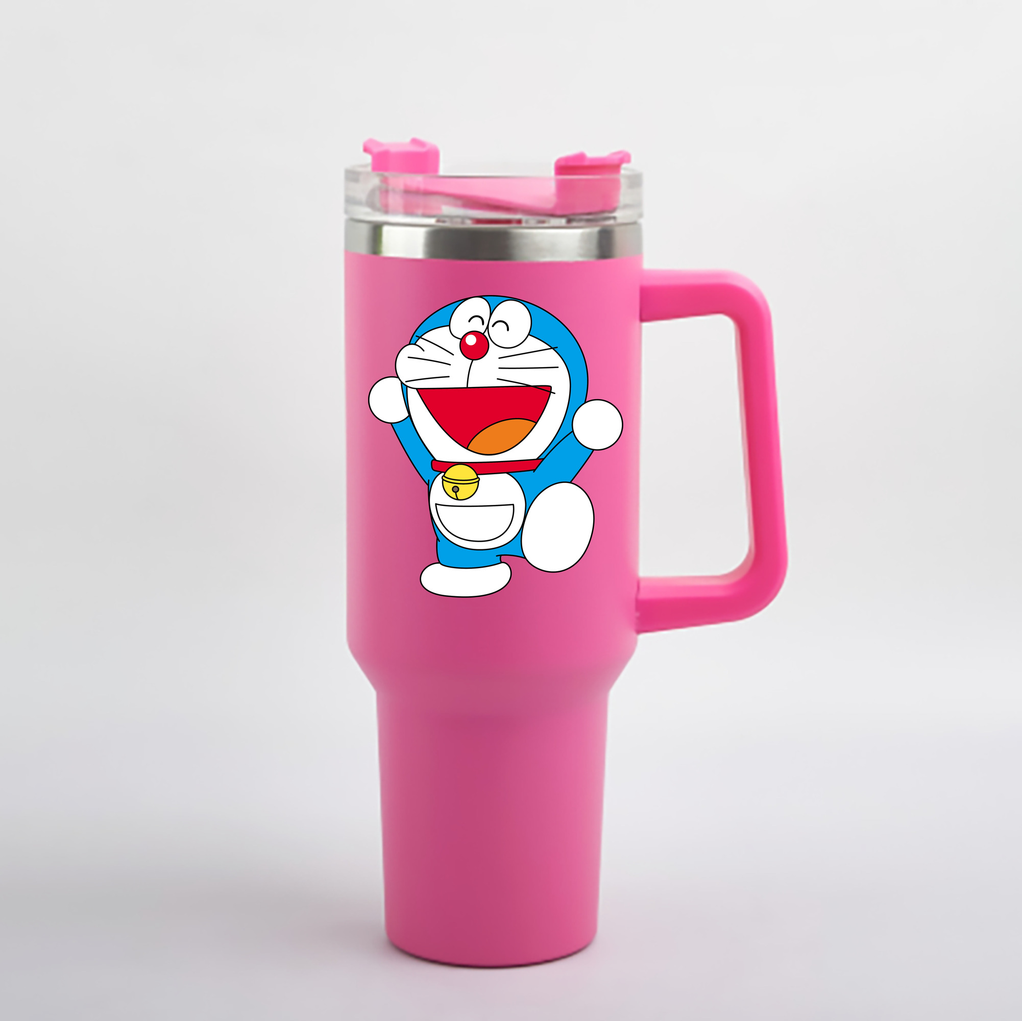 （画像用） ドラえもん Doraemon 1200mL車用タンブラー - クリスタルステッカー（プラスチックストロー付き）
